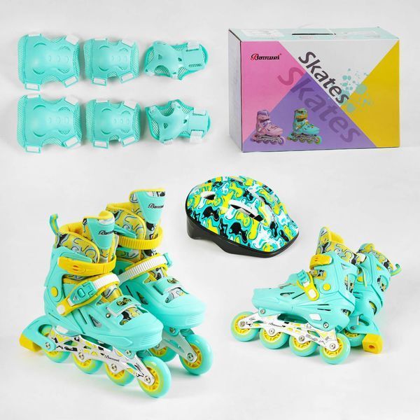 Дитячі ролики Skates розмір 35-38 шолом і захист 18.5-20.5 см, d колес &ndash; 6.5 см 141126 фото
