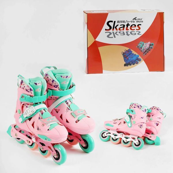 Дитячі ролики Skates розмір 34-37 d колес &ndash; 6.5 см Рожевий  186035 фото