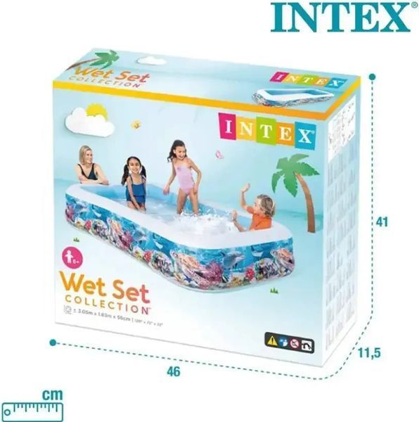 Басейн Intex 58485 NP Тропічний риф дитячий надувний розміром 305х183х56см, об'єм: 1020л від 6 років 14712 фото