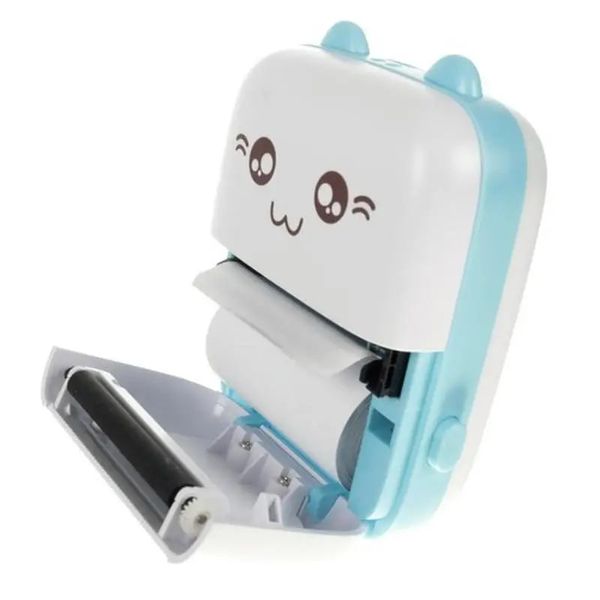 Портативний кишеньковий дитячий принтер Mini printer з термодруком Блакитний  151805 фото