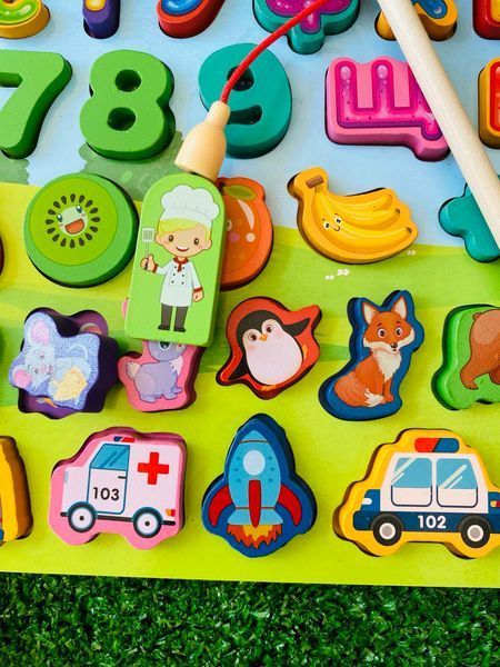 Деревянный сортер логическая доска 31592 WToys магнитная рыбалка 177467 фото