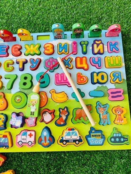 Деревянный сортер логическая доска 31592 WToys магнитная рыбалка 177467 фото