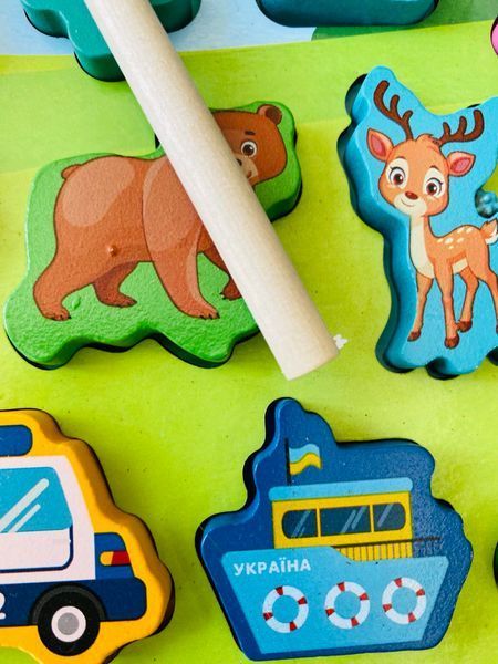 Деревянный сортер логическая доска 31592 WToys магнитная рыбалка 177467 фото