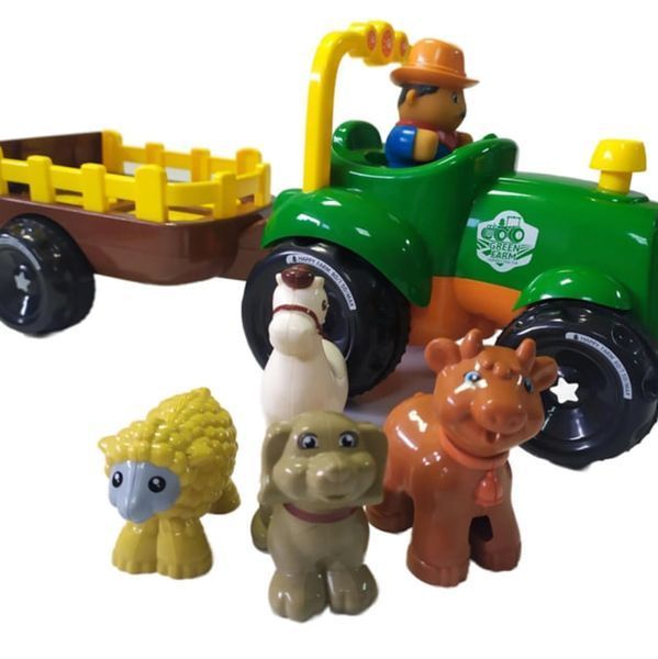 Трактор музичний WToys 37586 з українською озвучкою світло, казки та звуки тварин Зелений 178626-1 фото