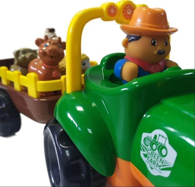 Трактор музичний WToys 37586 з українською озвучкою світло, казки та звуки тварин Зелений 178626-1 фото