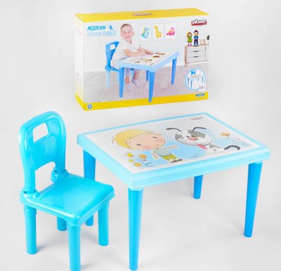 Дитячий стіл з стільцем Pilsan Блакитний 109115 109115 фото