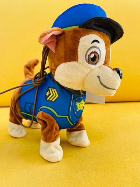 Мягкая игрушка собачка Щенячий Патруль Paw Patrol ходит на поводке, виляет хвостиком, поет 37777 79686 фото